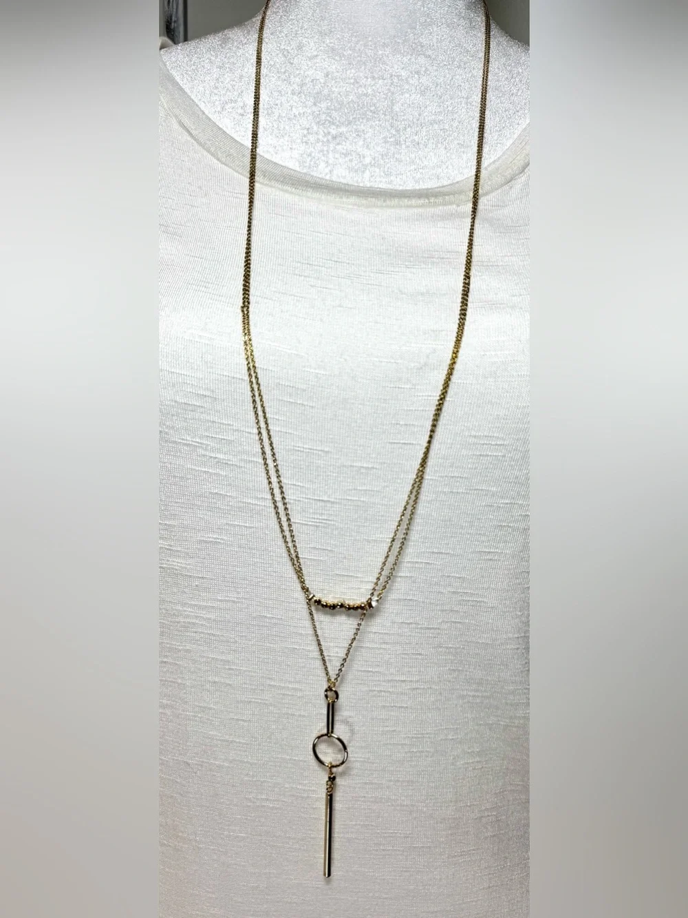 Mixit Delicates Gold Tone Layered Dangle Statement Necklace Long 32